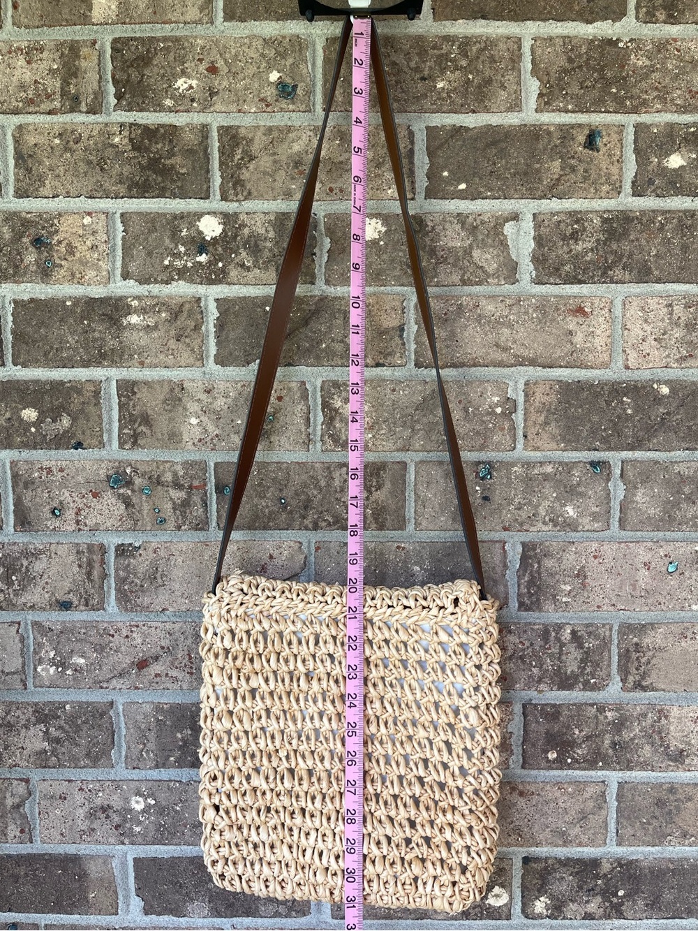 Woven Straw Raffia Shoulder Bag Natural Tan Brown Strap - Picture 8 of 16
